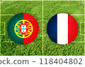 Portugal vs France football match 118404802