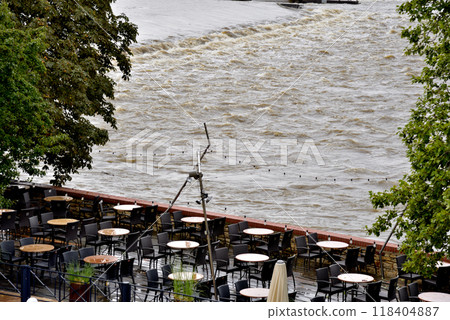 High water levelHigh water levels on Vltava, after storm Boris caused torrential floods in Europe, in Pragues on Vltava, after storm Boris caused torrential floods in Europe, in Prague, Czech Republic 118404887