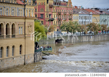 High water levelHigh water levels on Vltava, after storm Boris caused torrential floods in Europe, in Pragues on Vltava, after storm Boris caused torrential floods in Europe, in Prague, Czech Republic 118404892