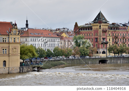 High water levelHigh water levels on Vltava, after storm Boris caused torrential floods in Europe, in Pragues on Vltava, after storm Boris caused torrential floods in Europe, in Prague, Czech Republic High water levelHigh water levels on Vltava, after storm Boris caused torrential floods in Europe, in Pragues on Vltava, after storm Boris caused torrential floods in Europe, in Prague, Czech Republic 118404916