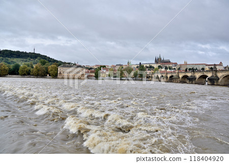 High water levelHigh water levels on Vltava, after storm Boris caused torrential floods in Europe, in Pragues on Vltava, after storm Boris caused torrential floods in Europe, in Prague, Czech Republic 118404920