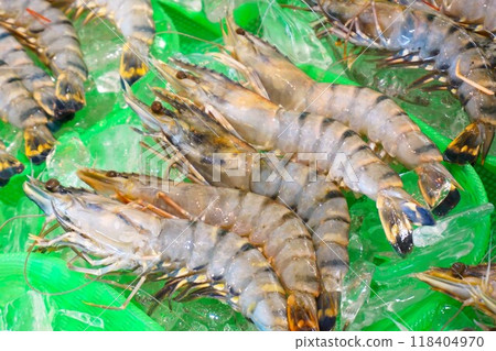 Black tiger shrimp, cow shrimp 118404970