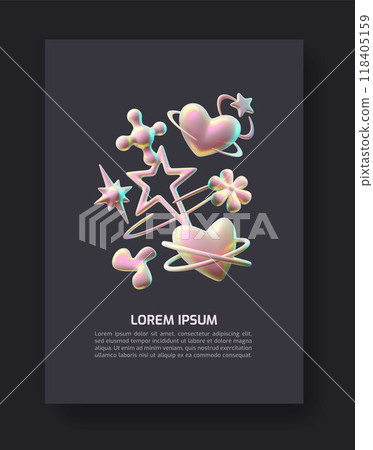 3D glossy holographic pink shapes retro Y2K style vector poster design, liquid metallic stars, heart, flower, blob forms 3D glossy holographic pink shapes retro Y2K style vector poster design, liquid metallic stars, heart, flower, blob forms 118405159
