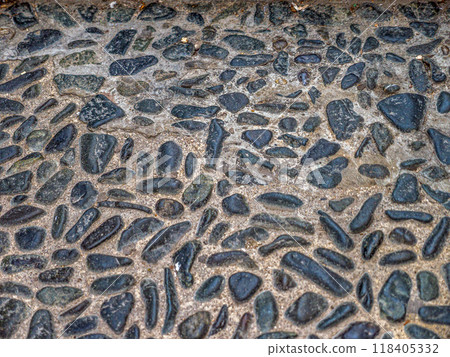 Closeup of cobblestone pavement Closeup of cobblestone pavement 118405332