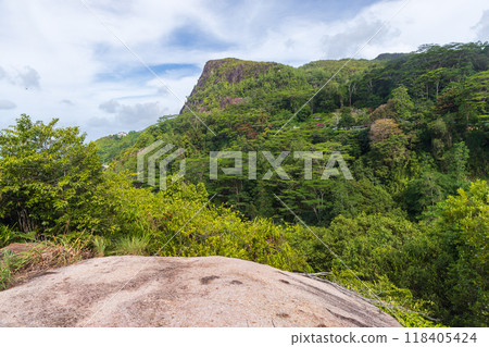 Mahe island, Seychelles. Mountain landscape of Seychelles Mahe island, Seychelles. Mountain landscape of Seychelles 118405424