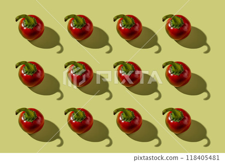 Colorful bell pepper, isolated, pattern 118405481