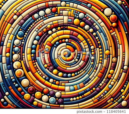 : set of abstract rainbow colored backgrounds, spiral mosaic composition 118405641