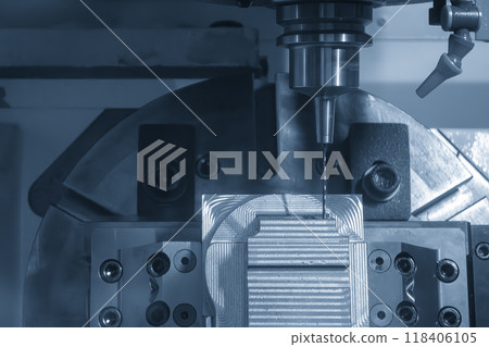 The multi axis hole drilling process 5-axis CNC milling machine. 118406105