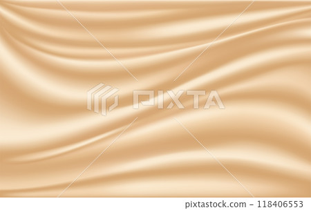 flowing piece of fabric with a tan color. smooth and silky texture. Vector illustration 118406553