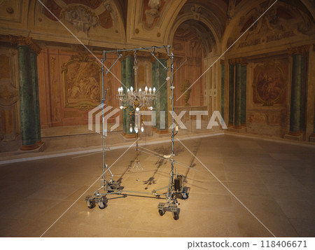Wien, Austria - July 28, 2023: Belvedere Palace interior decorations. interiors, frescoes and architectural details of palace 118406671