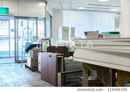 An office with packaged items An office with packaged items 118406799