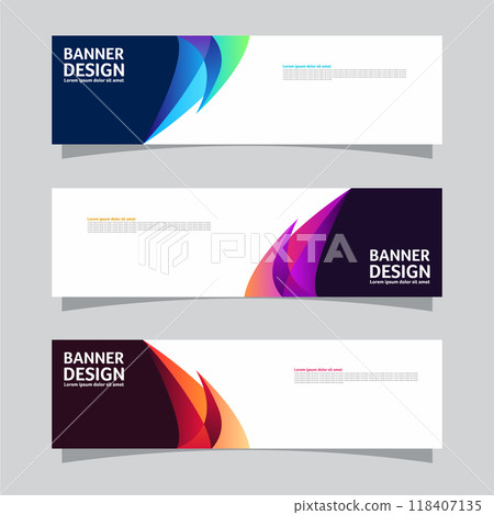 Vector set of landscape banner background design concept. Colorful background business layout template Vector set of landscape banner background design concept. Colorful background business layout template 118407135