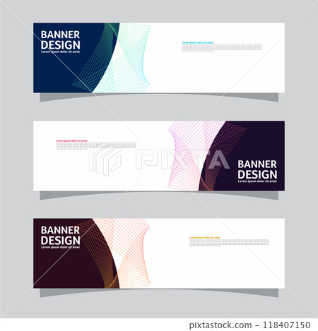 Vector set of landscape banner background design concept. Colorful background business layout template 118407150