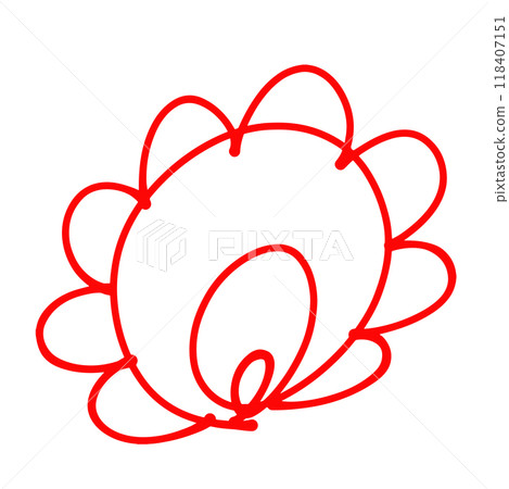 學校老師寫的紅花圈手繪線條畫插圖 118407151