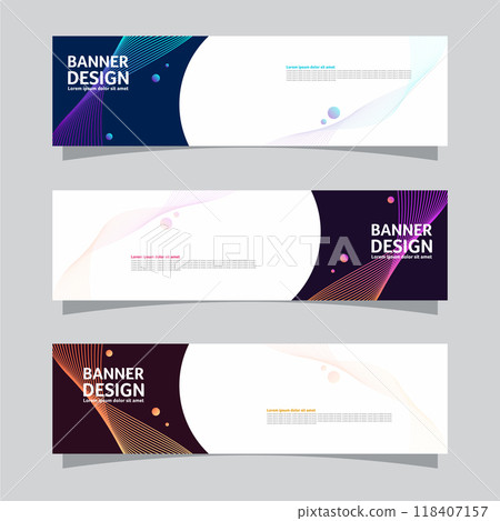Vector set of landscape banner background design concept. Colorful background business layout template Vector set of landscape banner background design concept. Colorful background business layout template 118407157