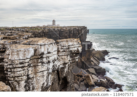 Cross on the coast of the Atlantic Ocean at Cruz dos Remedios, Peniche peninsula, Portugal Cross on the coast of the Atlantic Ocean at Cruz dos Remedios, Peniche peninsula, Portugal 118407571