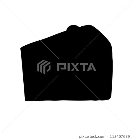 Vector hand drawn cake piece silhouette Vector hand drawn cake piece silhouette 118407689