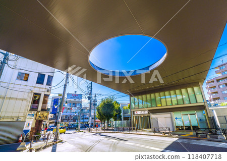 日本東京城市景觀,東急井町線上毛站北口,9 月 14 日 日本東京城市景觀,東急井町線上毛站北口,9 月 14 日 118407718