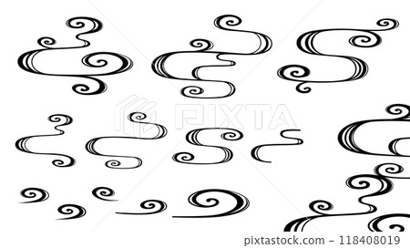 Set of illustration materials of flowing water silhouettes 118408019