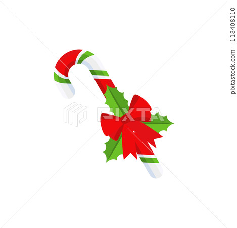 Christmas Candy Cane. Design element for door wreath Christmas Candy Cane. Design element for door wreath 118408110