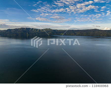 Lake Toba in Sumatra among the mountains. Sumatra, Indonesia. Lake Toba in Sumatra among the mountains. Sumatra, Indonesia. 118408968