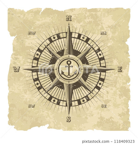 Vintage nautical wind rose Vintage nautical wind rose 118409323