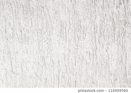 Textured white wall with decorative uneven plaster, carob 118409560