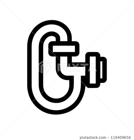 pipe icon or modern line symbol. Vector line art and icon design with bold outline. Black and white Pixel Perfect minimalistic symbol isolated white background. Silhouette simple thin sign 118409656
