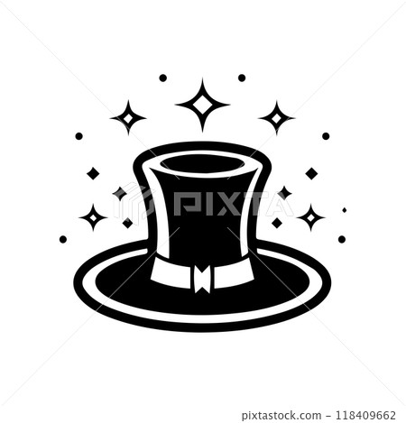 conjurer icon or modern line symbol. Vector line art and icon design with bold outline. Black and white Pixel Perfect minimalistic symbol isolated white background. Silhouette simple thin sign 118409662