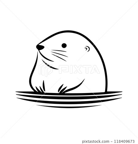 mole icon or modern line symbol. Vector line art and icon design with bold outline. Black and white Pixel Perfect minimalistic symbol isolated white background. Silhouette simple thin sign 118409673