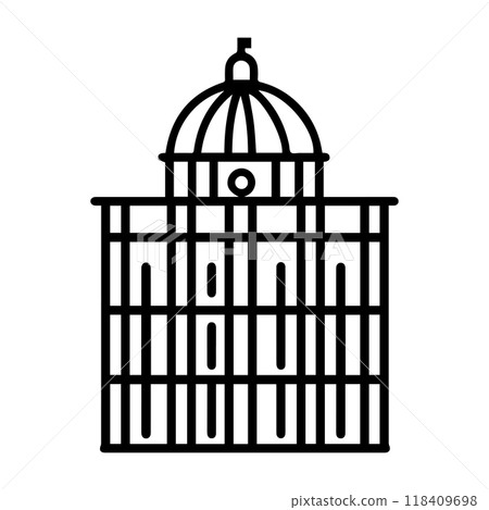 prison icon or modern line symbol. Vector line art and icon design with bold outline. Black and white Pixel Perfect minimalistic symbol isolated white background. Silhouette simple thin sign prison icon or modern line symbol. Vector line art and icon design with bold outline. Black and white Pixel Perfect minimalistic symbol isolated white background. Silhouette simple thin sign 118409698