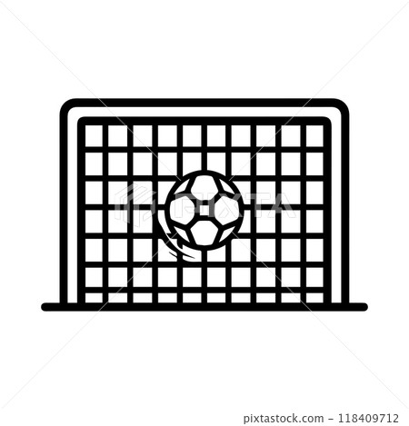 penalty icon or modern line symbol. Vector line art and icon design with bold outline. Black and white Pixel Perfect minimalistic symbol isolated white background. Silhouette simple thin sign 118409712