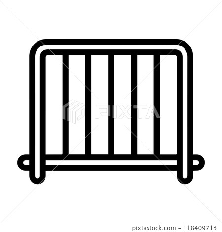 penalty icon or modern line symbol. Vector line art and icon design with bold outline. Black and white Pixel Perfect minimalistic symbol isolated white background. Silhouette simple thin sign 118409713