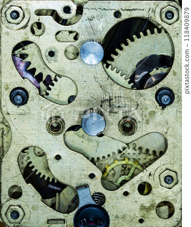 old clockwork, metal gears close up old clockwork, metal gears close up 118409879