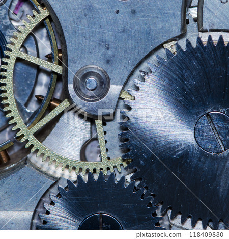 old clockwork, metal gears close up old clockwork, metal gears close up 118409880