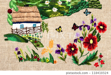 Ukrainian embroidery, folk arts and crafts 118410324