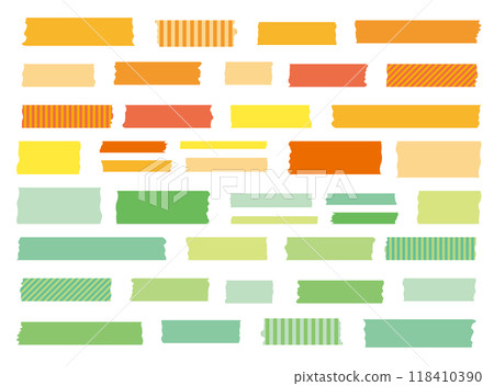 橙色和綠色遮蔽膠帶一套 118410390