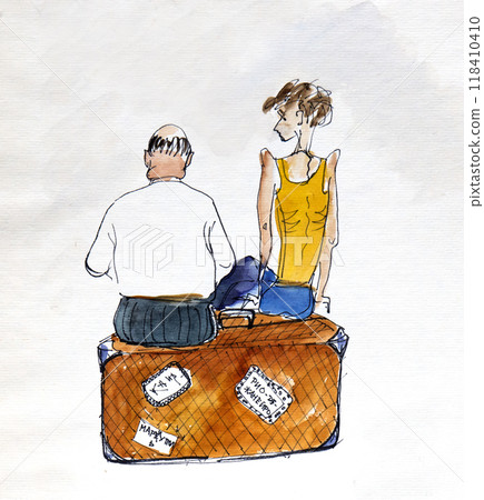 pencil drawing illustration, portrait, sketch 118410410