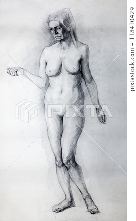 pencil drawing illustration, portrait, sketch 118410429
