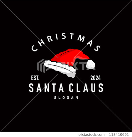 santa hat logo illustration christmas celebration decoration simple template 118410691