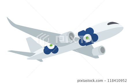 Scandinavian style illustration: Airplane (upward-facing/upward-facing perspective version) 118410952