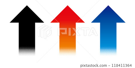 Arrow halftone rising set 118411364