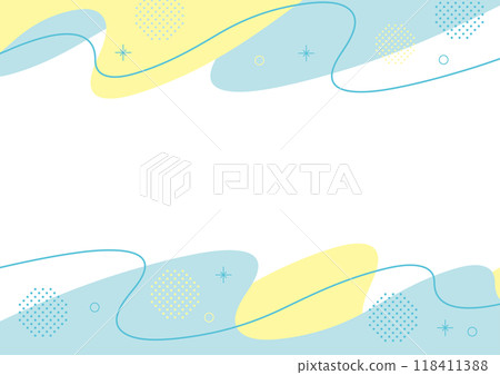 波抽象框架淺藍色黃色 118411388