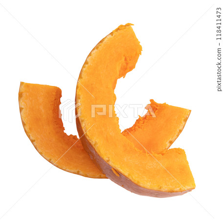 slices of pumpkin isolated on white slices of pumpkin isolated on white 118411473