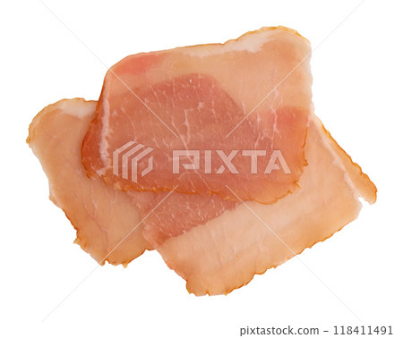 pieces of balyk isolated on white 118411491