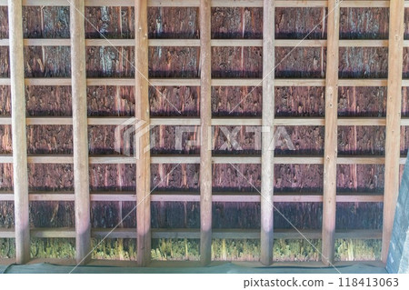 Inside the thatched roof Inside the thatched roof 118413063