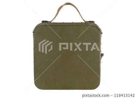 Vintage Maxim gun ammo box with cartridges 118413142