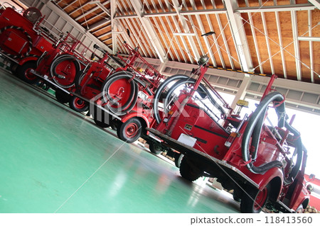 Successive fire trucks on display in Hirosawa City, Ibaraki Prefecture Successive fire trucks on display in Hirosawa City, Ibaraki Prefecture 118413560