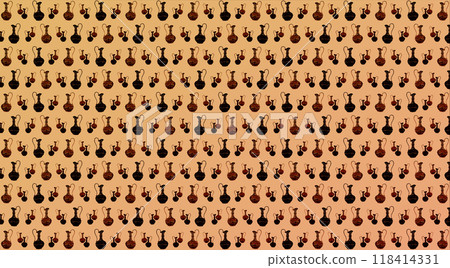 Background image. Oriental style jug. On a cream background there is a large number of jugs. Background image. Oriental style jug. On a cream background there is a large number of jugs. 118414331