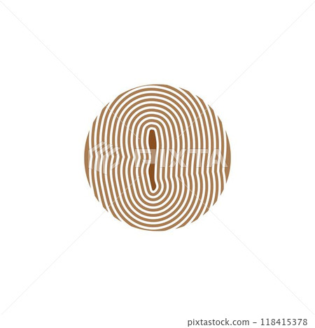 Wood sign icon, tree growth rings , logo icon design template. 118415378